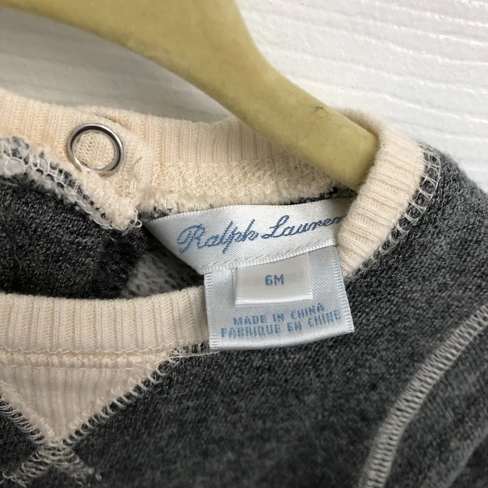 Ralph Lauren Baby Girl Dress 6M Fair Isle Flare Nordic Holiday Long Sleeve